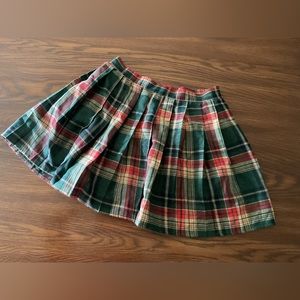 Green, red and cream plaid mini skirt from Shein.